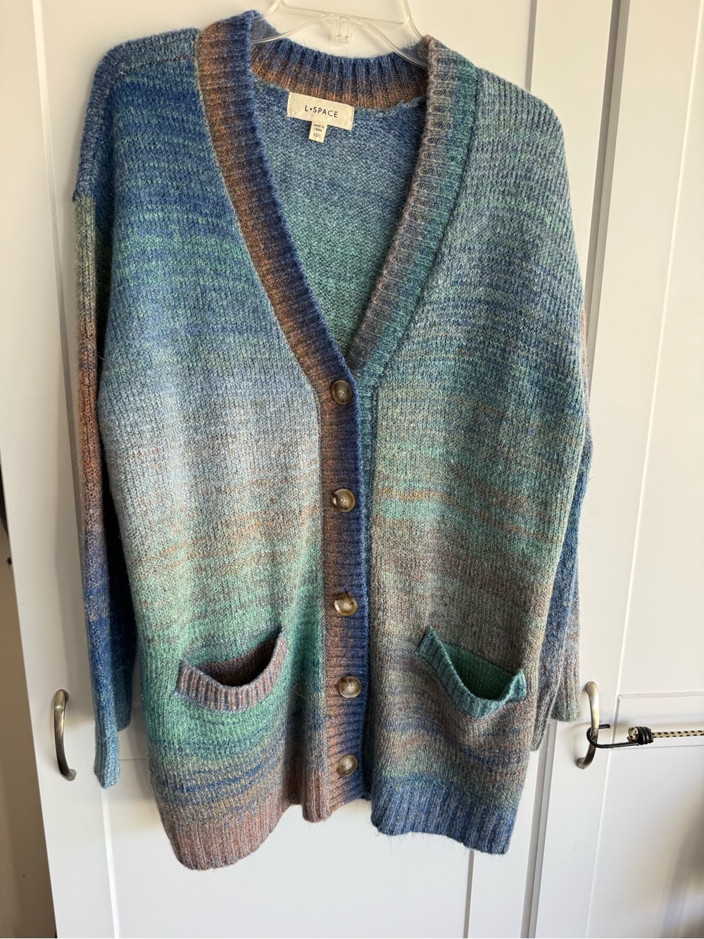 L*space Blue, Green & Brown Gradient Knit Cardigan